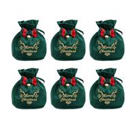 Sacs cadeaux de Noël en velours avec cordon de serrage avec nœud et clochettes pour le stockage de bonbons, fournitures de fête de vacances, pochette à bonbons