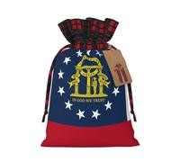 Sacs cadeaux de Noël festifs avec cordon de serrage imprimé drapeau de Géorgie pour cadeaux décoratifs de Noël