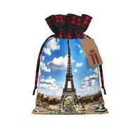 Sacs Cadeaux De Noël L'incroyable Tour Eiffel, Sacs Cadeaux De Noël Avec Cordon