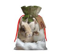 Sacs cadeaux de Noël mignons avec cordon de serrage - Sacs d'emballage de Noël, sacs à bonbons, pour décorations de fête de vacances, fournitures de fête de mariage, ruban de Noël rouge M