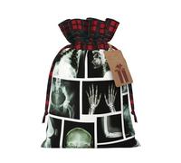 Sacs Cadeaux De Noël Radiographie du crâne, Sacs Cadeaux De Noël Avec Cordon