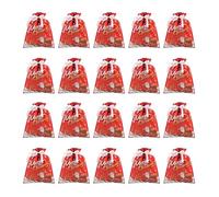 Sacs cadeaux de Noël réutilisables avec cordon de serrage, pochettes de fête de vacances pour le stockage de friandises de Noël