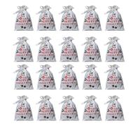 Sacs cadeaux de Noël réutilisables avec cordon de serrage, pochettes de fête de vacances pour le stockage de friandises de Noël