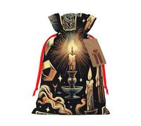 Sacs cadeaux de Noël réutilisables en toile de jute avec cordon de serrage pour bougies d'Halloween, cartes de tarot, sacs cadeaux rustiques pour fêtes de vacances et cadeaux de Noël
