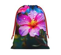 Sacs cadeaux de Noël réutilisables pour cadeaux de Noël avec petites fleurs colorées avec étiquettes, fournitures de fête L