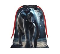Sacs cadeaux de Noël réutilisables pour cadeaux de Noël en forme d'éléphant hors de la cage - Sacs cadeaux avec étiquettes - Fournitures de fête S