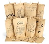 Sacs cadeaux de Pâques, 12 sacs en papier imprimés lapins de Pâques noirs, sacs de Pâques imprimés à remplir, sacs en papier de Pâques, œufs de Pâques et sacs cadeaux Joyeuses Pâques pour nid Pâques