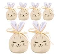 Sacs Cadeaux De Pâques Lot de 6 Sacs 12x10 cm Mignons et Drôles à Cordon