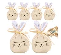 Sacs Cadeaux de Pâques Lot de 6 Sacs Réutilisables en Velours Mignon 12x10