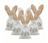 Sacs Cadeaux de Pâques - Sacs Réutilisables en Toile de Jute à Cordon | Sac À Bonbons De Pâques Avec Des Oreilles De Lapin | pour Chocolats, Jouets, Bonbons, Sucettes, École Maternelle, Fêtes à la