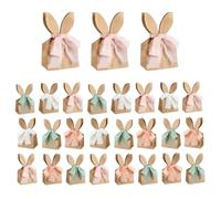 Sacs cadeaux de Pâques | Style bohème, nœuds, fleurs séchées, sacs en papier avec oreilles de lapin - Pour anniversaire, réunions de printemps, recherche d'œufs, activités scolaires