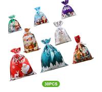 Sacs Cadeaux De Saison Des Festivals Ensemble 12/24/30 Pochettes En Aluminium Efficaces Plusieurs Tailles 5 Couleurs 6 Modèles Fermeture À Cordon Pour L'emballage Cadeaux Vacances Sacs
