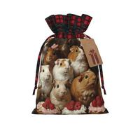 Sacs cadeaux décoratifs avec cordon de serrage - Motif cochons d'Inde et cupcakes - Respectueux de l'environnement