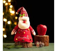 Sacs cadeaux décoratifs de Noël avec figurines de vacances en peluche et fermeture éclair sur le fond, matériau en tissu, adaptés pour emballer des bonbons et des petits S (A)