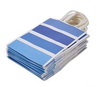 Sacs Cadeaux en Papier Kraft Bleu, 25 Pièces, Avec Poignée, Grande Capacité - Durable, Anti - Ride, Idéal Pour Fêtes et Shopping (Bleue)