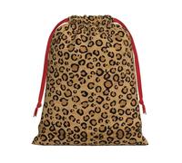 Sacs cadeaux en peluche ultra doux avec cordon de serrage - Imprimé léopard sauvage - Pour bonbons de Noël - Sacs de vacances de Noël - Pochettes à bijoux de mariage