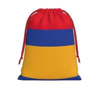Sacs cadeaux en peluche ultra doux avec cordon de serrage, motif drapeau de l'Arménie, sacs de Noël, pochettes à bijoux de mariage