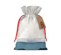 Sacs cadeaux en toile de jute avec cordon de serrage pour mariage/fête/festival/rangement Motif loup aux yeux bleus