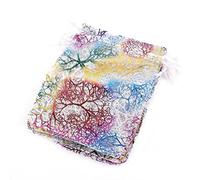 Sacs-cadeaux Eugen, Lot de 10 à 50 sachets en organza for bijoux, emballages, décorations de mariage, pochettes à cordon(White 13x18cm,20pcs)