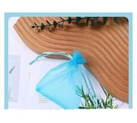 Sacs-cadeaux Eugen, Lot de 100 sachets en organza 7x9, 9x12, 10x15, for bijoux, décoration de fête, pochettes à cordon, emballage de bijoux(Lake Blue,17x23cm)