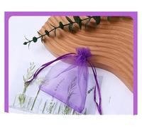 Sacs-cadeaux Eugen, Lot de 100 sachets en organza 7x9, 9x12, 10x15, for bijoux, décoration de fête, pochettes à cordon, emballage de bijoux(Deep Purple,10x15cm)