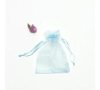 Sacs-cadeaux Eugen, Lot de 50 sachets en organza avec cordon de serrage, emballages for bijoux, pochettes cadeaux for fêtes(Light Blue,9x12cm)