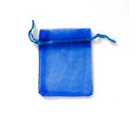 Sacs-cadeaux Eugen, Lot de 50 sachets en organza de couleurs mélangées, motif lune et étoile, avec cordon de serrage, for bijoux, bonbons, emballages de cadeaux de fête(Royal Blue)