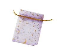Sacs-cadeaux Eugen, Lot de 50 sachets en organza for bijoux, bonbons, cadeaux, pochettes à cordon coulissant(Light Gold,5x7cm)