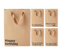 Sacs cadeaux hilarants - 5 sacs à cadeaux de fête, d'échange amusants pour, station de de fête, ensemble de avec phrases satiriques, unité de humoristique pour le