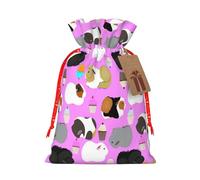 Sacs cadeaux imprimés cochons d'Inde et cupcakes, mignons et élégants avec cordon de serrage