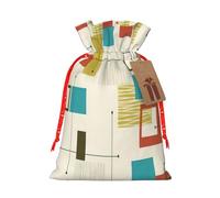 Sacs cadeaux imprimés modernes du milieu du siècle, emballage cadeau mignon et élégant avec cordon de serrage