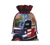 Sacs cadeaux imprimés patriotiques 4 juillet avec cordon de serrage réutilisables pour fêtes