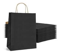 Sacs cadeaux - INF - Paquet de 10 - Noir - Mixte - Papier de qualité supérieure