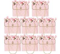 Sacs cadeaux pour bouquet de fleurs - Sacs d'arrangement floral, boîtes à fleurs en papier | Jardinières pour arrangements, 8 sacs cadeaux de fleurs en papier, sacs pour bouquet, boîte avec poignée