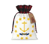 Sacs cadeaux réutilisables avec cordon de serrage et motif drapeau de l'État du Rhode Island