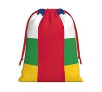 Sacs cadeaux réutilisables avec cordon de serrage imprimé drapeau de l'Afrique centrale pour anniversaire, mariage ou quotidien