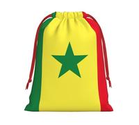 Sacs cadeaux réutilisables avec cordon de serrage imprimé drapeau du Sénégal pour anniversaire, mariage ou quotidien