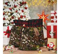 Sacs cadeaux réutilisables avec cordon de serrage - Motif champignon sauvage