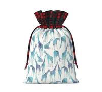 Sacs cadeaux réutilisables avec cordon de serrage - Motif girafe - Pour anniversaire, mariage, réunions de famille