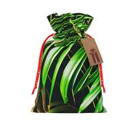 Sacs cadeaux réutilisables avec cordon de serrage, motif palmier, feuilles vertes, friandises, accessoires ou souvenirs