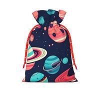 Sacs cadeaux réutilisables avec cordon de serrage Motif planètes spatiales