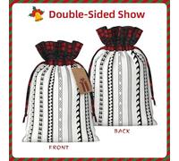 Sacs cadeaux réutilisables avec cordon de serrage - Motifs triangulaires et rayures bohèmes - Polyvalents - Pour anniversaire, mariage