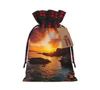 Sacs cadeaux réutilisables avec cordon de serrage pour anniversaire ou mariage Motif coucher de soleil irlandais