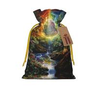 Sacs cadeaux réutilisables avec imprimé arbre de vie quatre saisons, sacs cadeaux avec cordon de serrage pour bijoux et cadeaux, pour les occasions festives