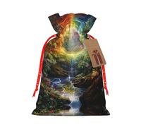 Sacs cadeaux réutilisables avec imprimé arbre de vie quatre saisons, sacs cadeaux avec cordon de serrage pour bijoux et cadeaux, pour les occasions festives