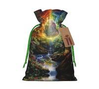 Sacs cadeaux réutilisables avec imprimé arbre de vie quatre saisons, sacs cadeaux avec cordon de serrage pour bijoux et cadeaux, pour les occasions festives