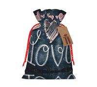 Sacs cadeaux réutilisables avec inscription « I Love You Words with Hearts », sacs cadeaux avec cordon de serrage pour bijoux et cadeaux, pour les occasions festives