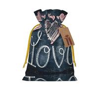Sacs cadeaux réutilisables avec inscription « I Love You Words with Hearts », sacs cadeaux avec cordon de serrage pour bijoux et cadeaux, pour les occasions festives