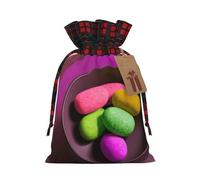 Sacs cadeaux réutilisables imprimés de yoga et de méditation - Pochettes de Noël avec cordon de serrage pour Noël, anniversaire, mariage, vacances