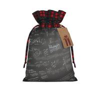 Sacs cadeaux réutilisables imprimés symboles mathématiques - Pochettes de Noël avec cordon de serrage pour Noël, anniversaire, mariage, vacances
